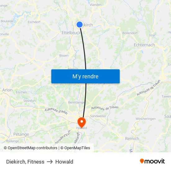 Diekirch, Fitness to Howald map