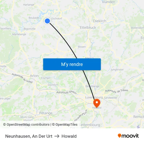 Neunhausen, An Der Urt to Howald map