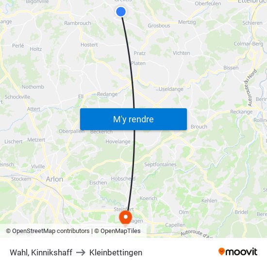 Wahl, Kinnikshaff to Kleinbettingen map