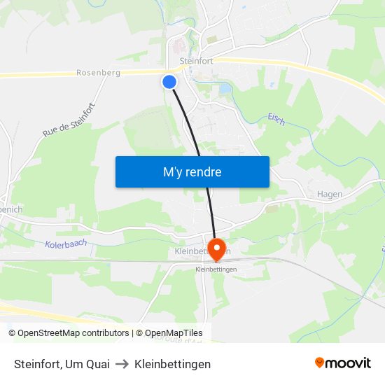 Steinfort, Um Quai to Kleinbettingen map