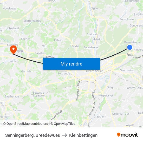 Senningerberg, Breedewues to Kleinbettingen map