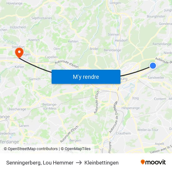 Senningerberg, Lou Hemmer to Kleinbettingen map