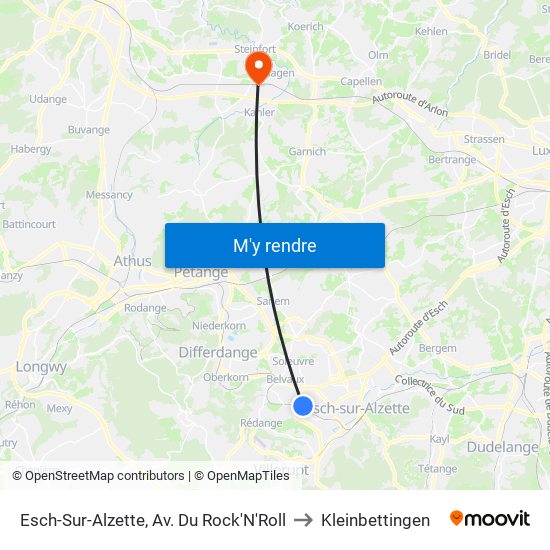 Esch-Sur-Alzette, Av. Du Rock'N'Roll to Kleinbettingen map