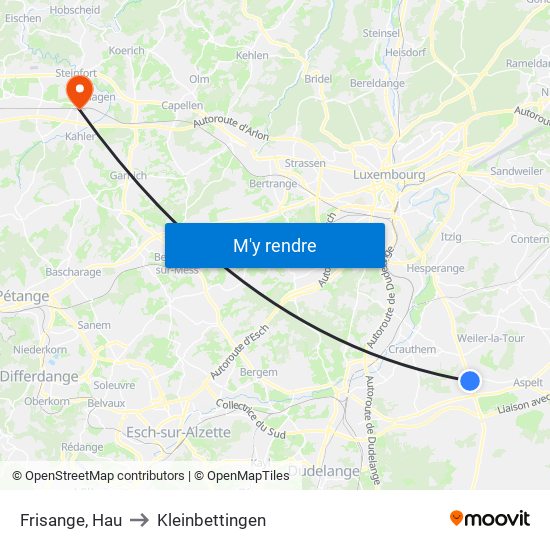 Frisange, Hau to Kleinbettingen map