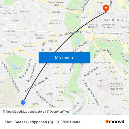 Merl, Geesseknäppchen (S) to Ville Haute map