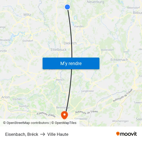 Eisenbach, Bréck to Ville Haute map