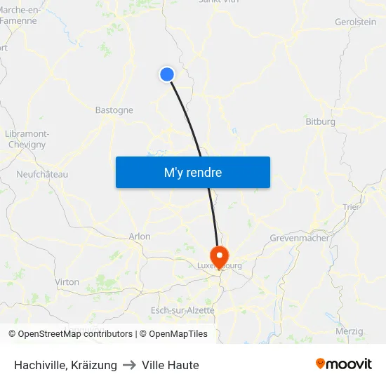 Hachiville, Kräizung to Ville Haute map