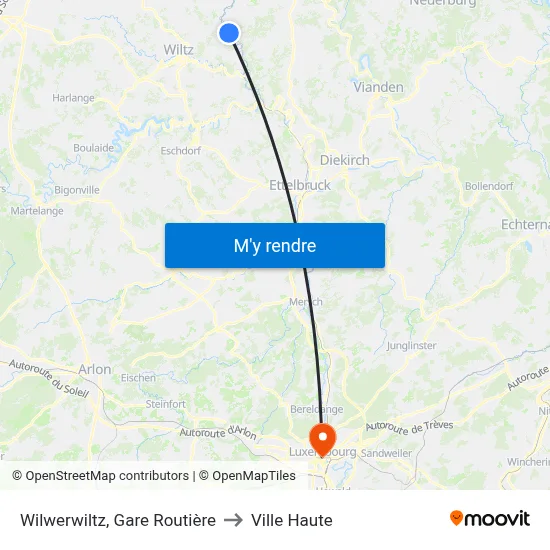 Wilwerwiltz, Gare Routière to Ville Haute map