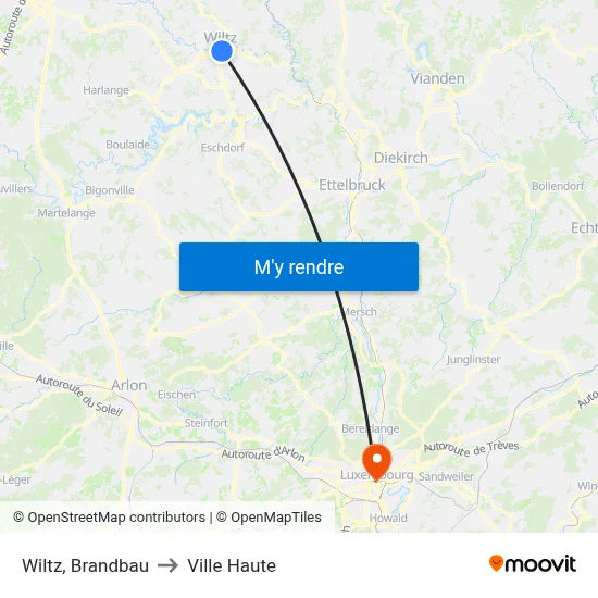 Wiltz, Brandbau to Ville Haute map