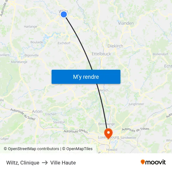 Wiltz, Clinique to Ville Haute map