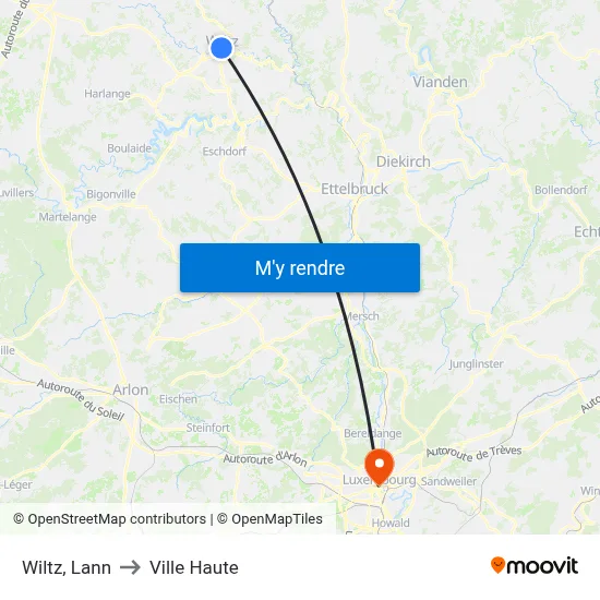 Wiltz, Lann to Ville Haute map
