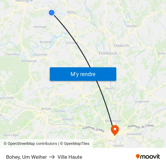 Bohey, Um Weiher to Ville Haute map