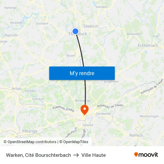 Warken, Cité Bourschterbach to Ville Haute map