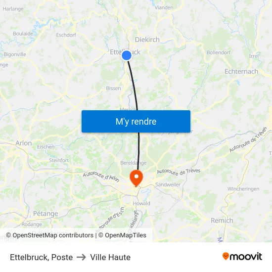 Ettelbruck, Poste to Ville Haute map