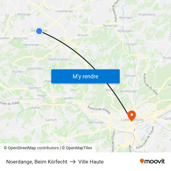 Noerdange, Beim Kiirfecht to Ville Haute map