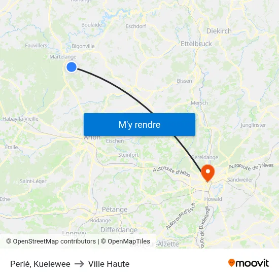 Perlé, Kuelewee to Ville Haute map