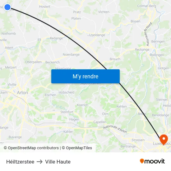 Héiltzerstee to Ville Haute map