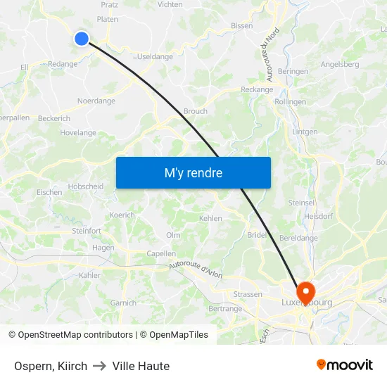 Ospern, Kiirch to Ville Haute map