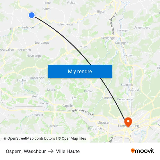 Ospern, Wäschbur to Ville Haute map