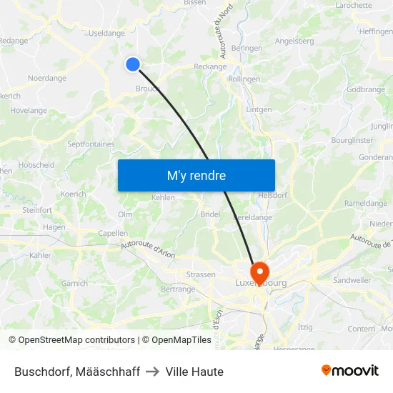 Buschdorf, Määschhaff to Ville Haute map