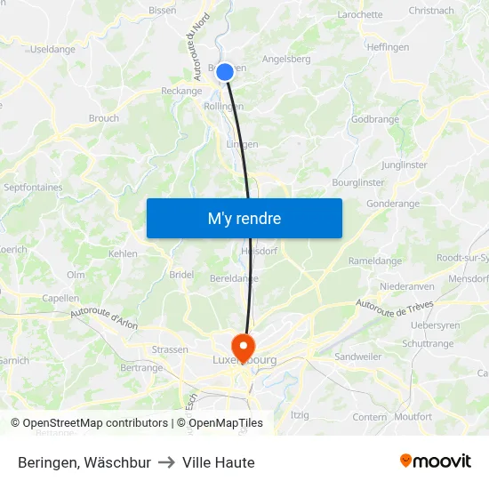 Beringen, Wäschbur to Ville Haute map