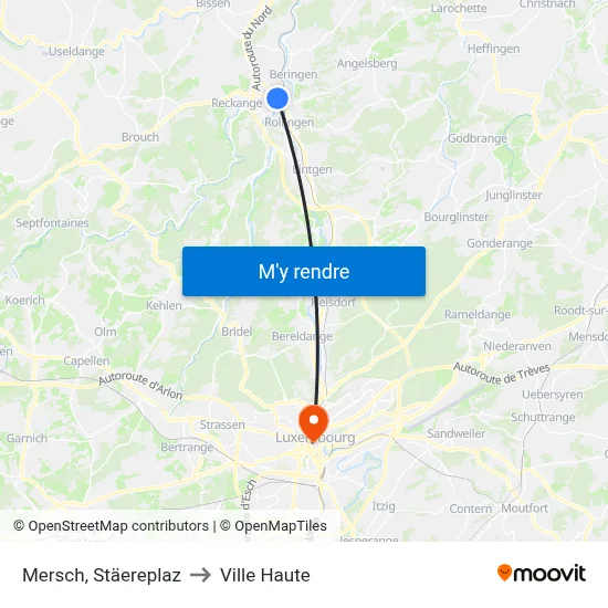 Mersch, Stäereplaz to Ville Haute map