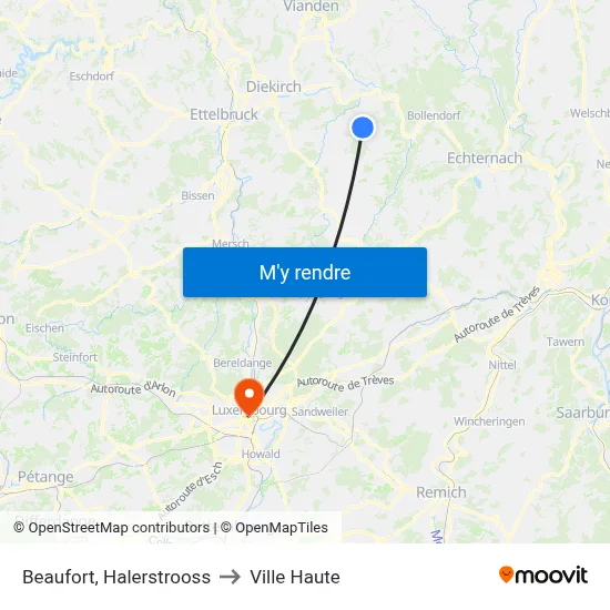 Beaufort, Halerstrooss to Ville Haute map