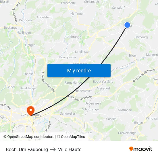 Bech, Um Faubourg to Ville Haute map