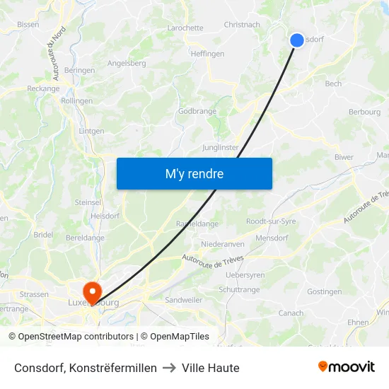 Consdorf, Konstrëfermillen to Ville Haute map