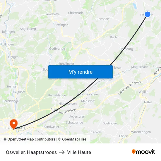 Osweiler, Haaptstrooss to Ville Haute map