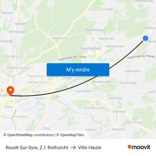 Roodt-Sur-Syre, Z.I. Rothoicht to Ville Haute map