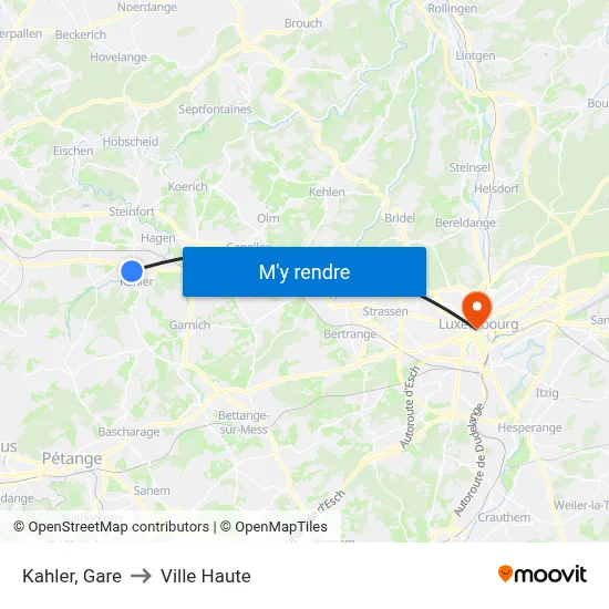 Kahler, Gare to Ville Haute map