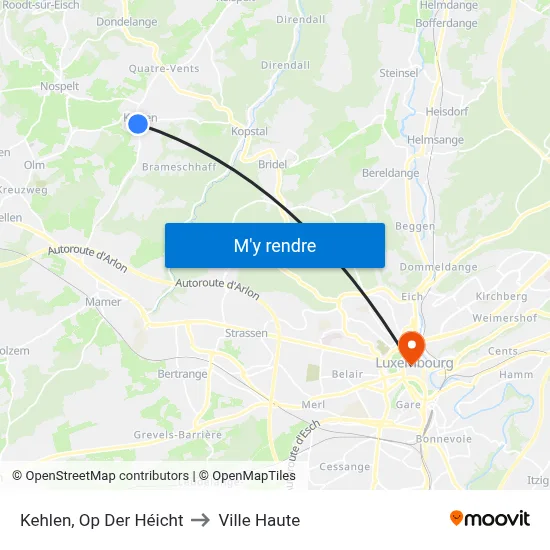 Kehlen, Op Der Héicht to Ville Haute map