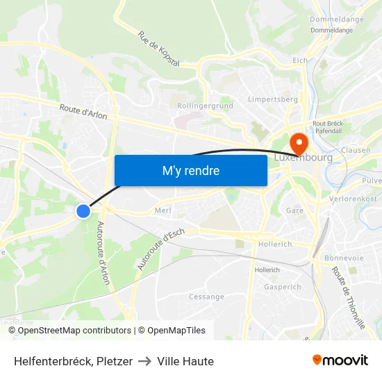 Helfenterbréck, Pletzer to Ville Haute map