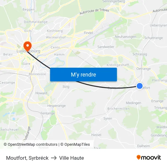Moutfort, Syrbréck to Ville Haute map
