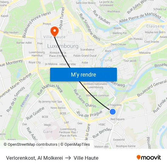 Verlorenkost, Al Molkerei to Ville Haute map
