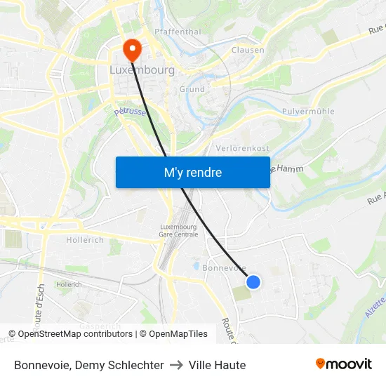 Bonnevoie, Demy Schlechter to Ville Haute map