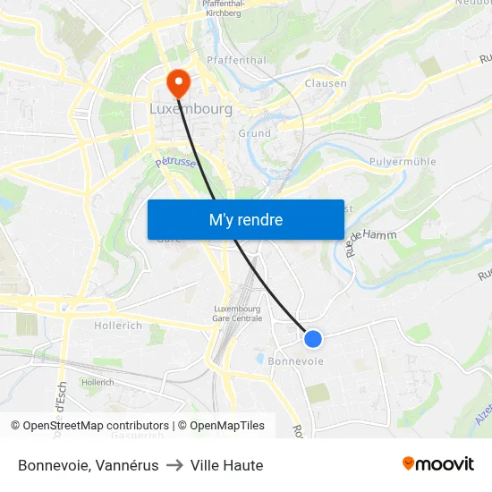 Bonnevoie, Vannérus to Ville Haute map