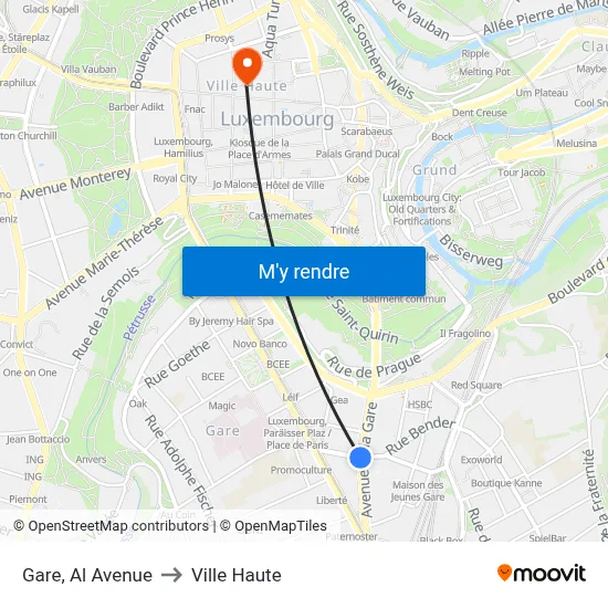 Gare, Al Avenue to Ville Haute map
