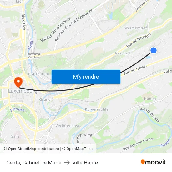 Cents, Gabriel De Marie to Ville Haute map