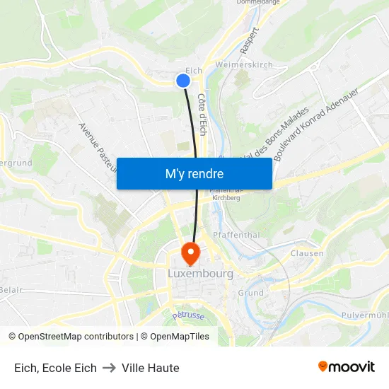 Eich, Ecole Eich to Ville Haute map