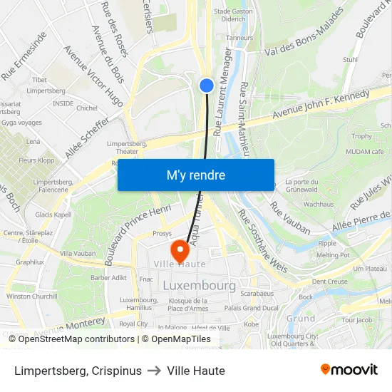 Limpertsberg, Crispinus to Ville Haute map