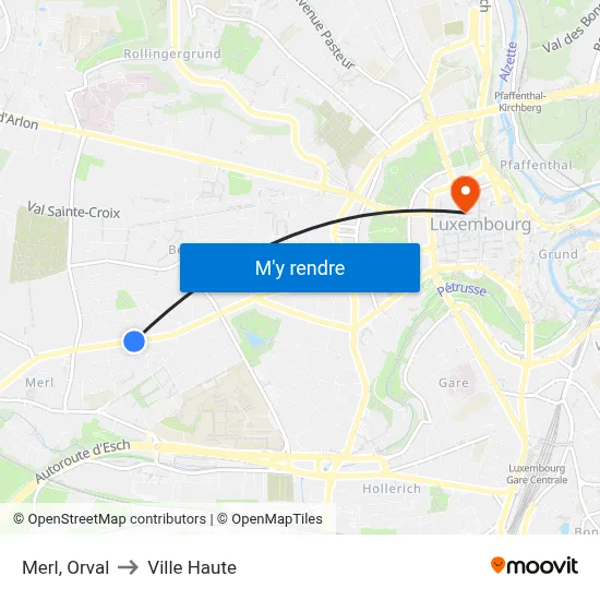 Merl, Orval to Ville Haute map