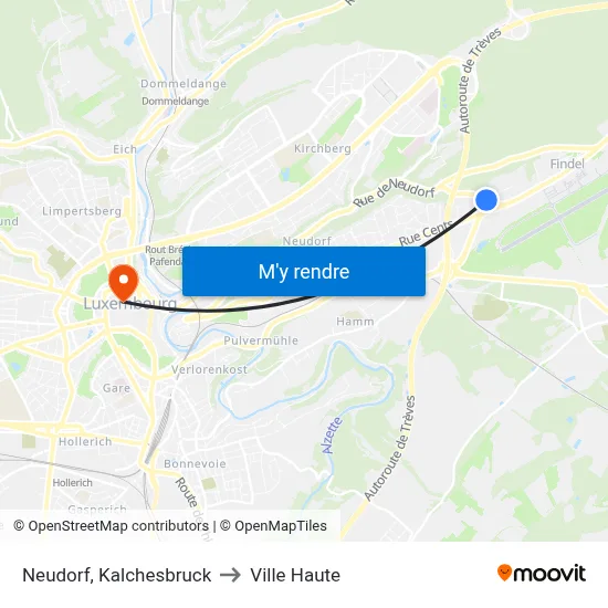 Neudorf, Kalchesbruck to Ville Haute map