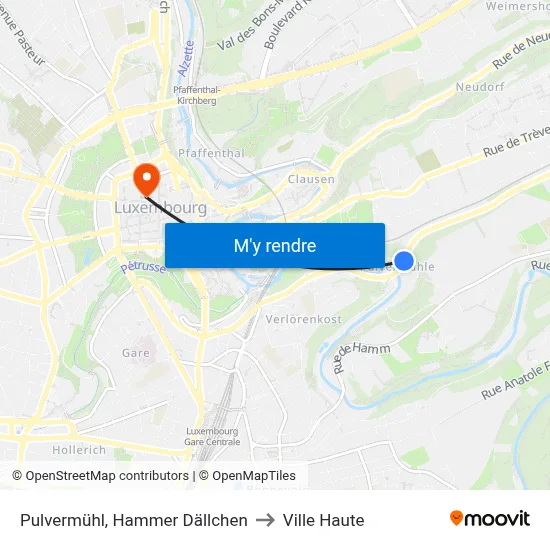 Pulvermühl, Hammer Dällchen to Ville Haute map