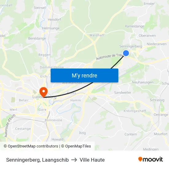 Senningerberg, Laangschib to Ville Haute map