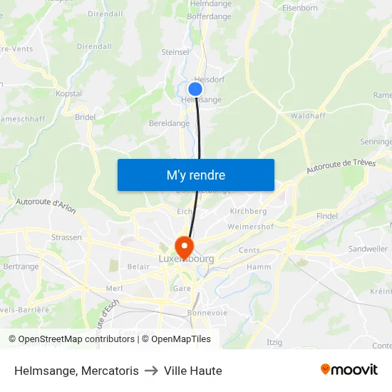 Helmsange, Mercatoris to Ville Haute map