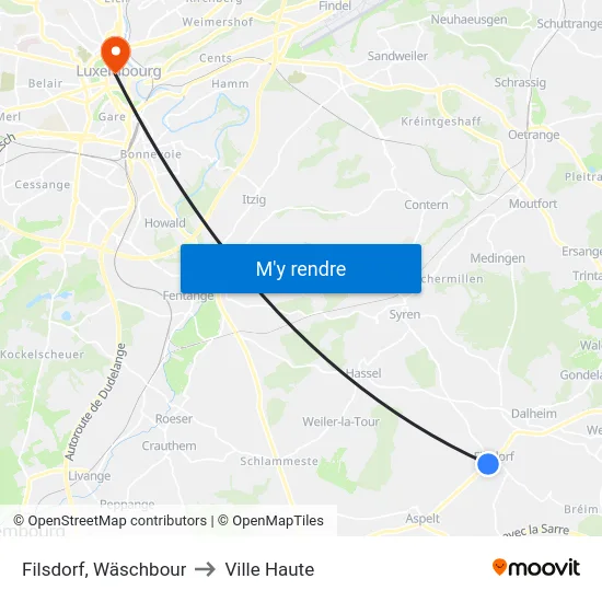 Filsdorf, Wäschbour to Ville Haute map