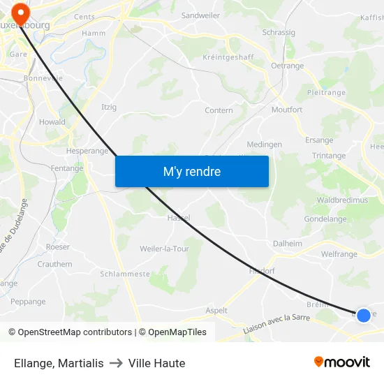 Ellange, Martialis to Ville Haute map