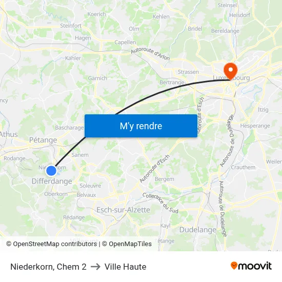Niederkorn, Chem 2 to Ville Haute map